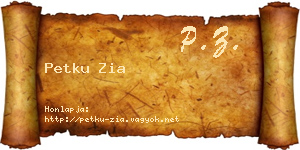 Petku Zia névjegykártya